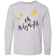 thumbnail image 3 of Inktastic Oh Holy Night Christmas Nativity with Yellow Stars Long Sleeve Youth T-Shirt, 3 of 5