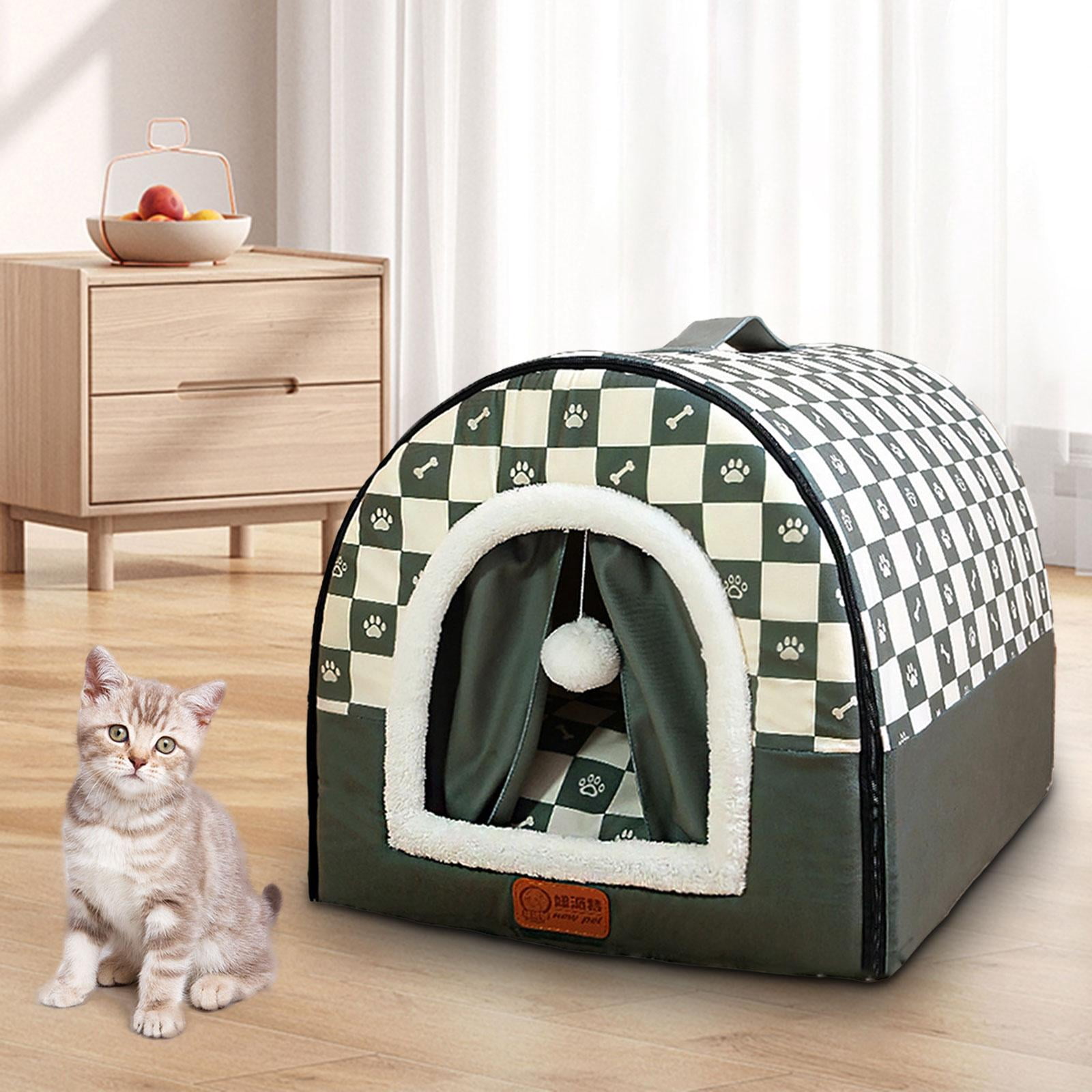 oshhni Cozy Small Dog House Indoor for Cat and for Dog Puppy Kitten Green Large