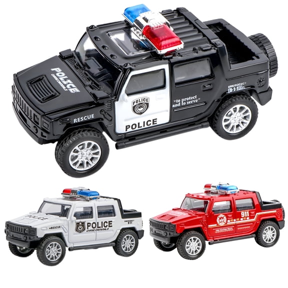 BESTSKY Pull Back Police Car Toy 4.33" for Boys Toddlers Push and Go
