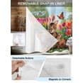 thumbnail image 5 of No Hook Shower Curtain with Snap-in Liner, Spring Easter Waterproof Fabric Bathroom Curtains, Easter Eggs Cats Bunny Tulips Farmhouse Bath Curtains & Mesh Top Window Standard 72"x72", 5 of 9
