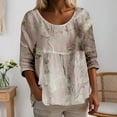 thumbnail image 2 of Womens Long Sleeve Shirts Tops Casual With Crewneck Short Sleeves Versatile Basic Fall Clothes for Women Tees Blouses Pink 2XL, 2 of 3
