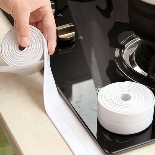Cinta selladora adhesiva de silicona de 10.5 pies x 1.5 pulgadas para encimeras de cocina, baños, inodoros y paredes