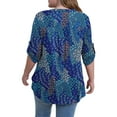 thumbnail image 3 of VERABENDI Women's Plus Size Tops 3/4 Sleeve Tunic Shirts A Buckle Decoration V-Neck Blouses,M-4XL, 3 of 5