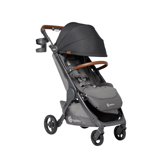 Ergobaby Metro+ Deluxe Compact Baby Stroller, Lightweight Umbrella Stroller Folds Down for Overhead Airplane Storage (Carries up to 50 lbs), Car Seat Compatible, Skyline Shadow