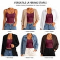 thumbnail image 7 of Women's Low Back Cami Tank Top Spaghetti Strap Scoop Neck Soft Stretchy Fitted Crop Layering Camisole for Daily Casual Wear, 7 of 7