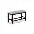 thumbnail image 5 of Counter-Height Dining Bench Dark Gray Fabric Upholstered Transitional Style | Brown | Wood+Fabric, 5 of 5