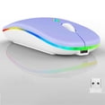 thumbnail image 1 of Ratón inalámbrico Bluetooth Guiheng recargable LED morado, 1 of 7