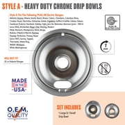 Range Kleen 12782XCD5 Style A Heavy Duty Chrome Drip Bowls, 2 Pack