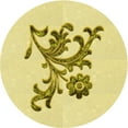 thumbnail image 1 of Ahgly Company Machine Washable Indoor Round Transitional Sun Yellow Area Rugs, 3' Round, 1 of 7