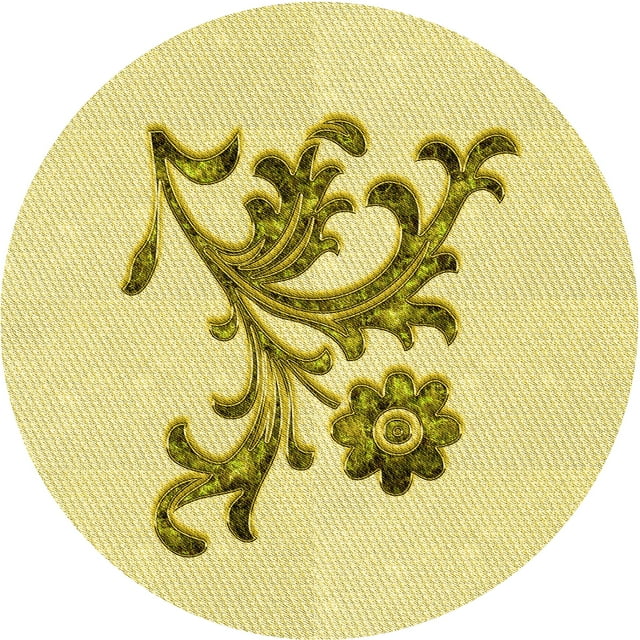 Ahgly Company Tapis Rond Lavable en Machine Intérieur Transitionnel Jaune Soleil, 7 Pieds Rond