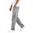 thumbnail image 2 of Cmtiyu Cargo Pants for Men, Casual Elastic Waist Drawstring Straight Leg Jogger Pants, Baggy Outdoor Work Pants with Multi Pockets, S-3XL, 2 of 7