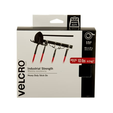 VELCRO Brand Industrial Strength 15ft x 2in Roll, Black