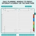 thumbnail image 4 of Planner 2026 Page a Day A5, 2026 Daily Planner Hourly Increments January to December Full Year Planner with Monthly Overview, Colorful Tabs, Banded Leather Hardcover, Inner Large Pocket, 4 of 9