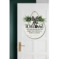 thumbnail image 2 of Eveokoki Welcome Dog Front Door Sign Funny Wreaths Hanging Wooden Plaque Decoration Round Rustic Wood Farmhouse Porch Decor for Home Front Door Decor, 12 x 12 Inch, 2 of 5