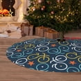 thumbnail image 6 of Lsque Bicycle Colorful Print Christmas Tree Skirt, Tree Skirt with Ties or Velcro, Perfect for Holiday Decorations, Halloween, and New Year-48", 6 of 7
