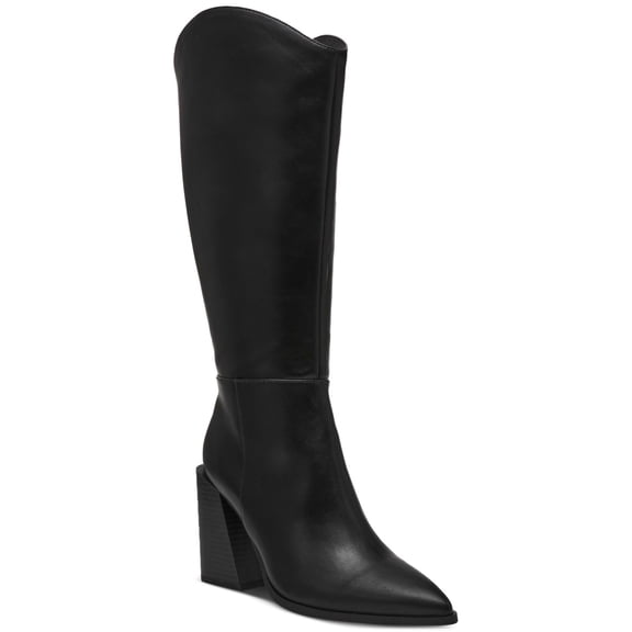 Wild Pair Tati Wide-Calf Boots Black Smooth 7M WC