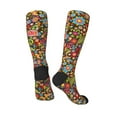 thumbnail image 4 of Daiia Sports Socks Hippie Peace Love Printed Novelty Crew Socks for Men Women Knee High Socks Cotton Socks Soft & Breathable Support Unisex Socks, 4 of 9