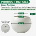 thumbnail image 5 of FloraFairy 19.7" Dia x 15.8" H, 12.6" Opening Plastic Sphere Planter with Drainage Hole and Plug, Lightweight Large Flower Pot, Round Plant Container for Indoor Outdoor, Cream, Off-White, 5 of 5