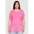 thumbnail image 2 of Womens Plus Size Fringe Hem Tee, 2 of 5