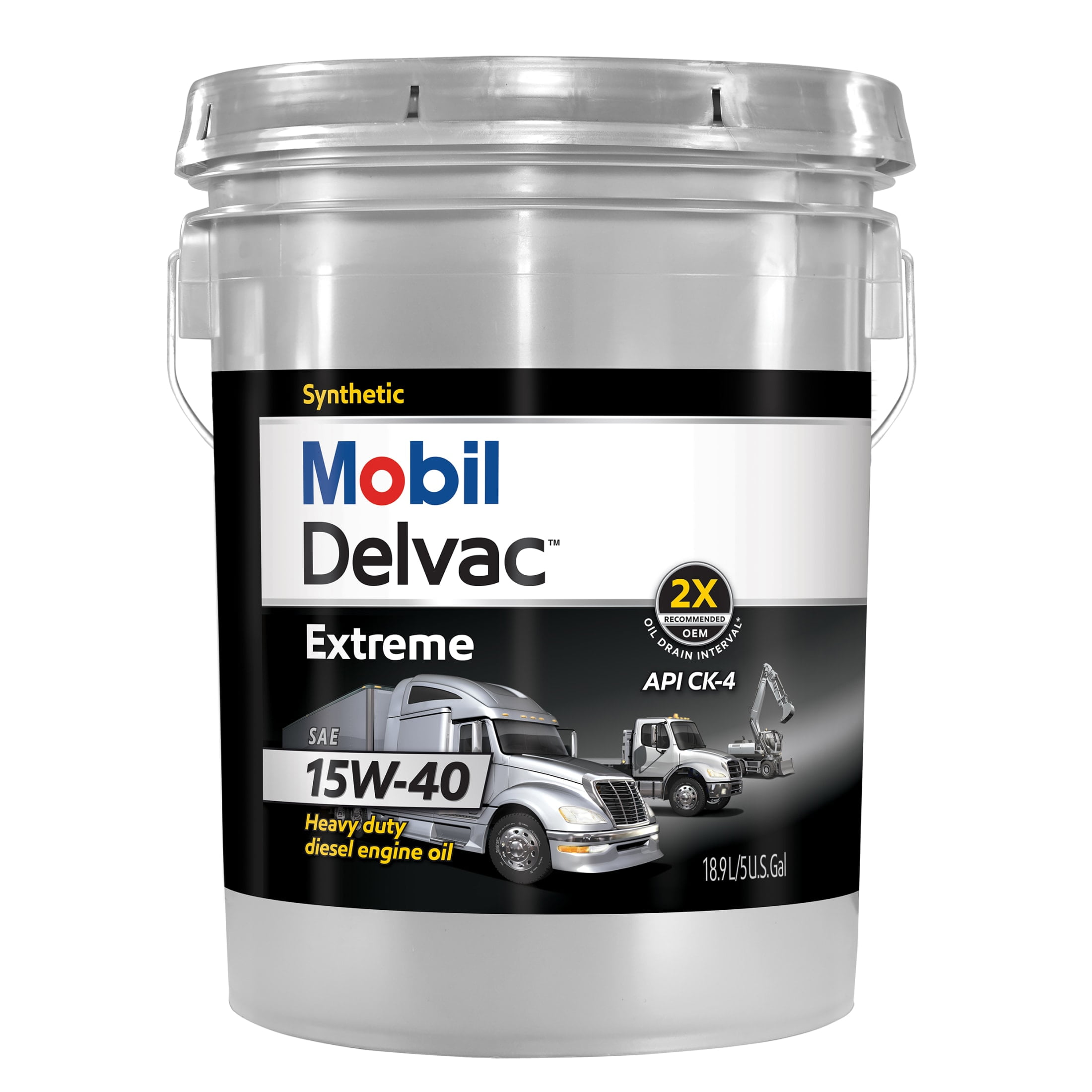 (4 pack) Mobil Delvac Extreme Heavy Duty Full Synthetic Diesel Engine Oil 15W-40, 5 Gallon
