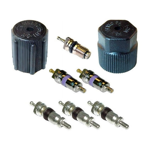 A/C System Valve Core and Cap Kit - Compatible with 2011 - 2013 Volkswagen Jetta 2012