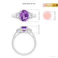 thumbnail image 4 of ANGARA Natural Three Stone 1.6 ct Amethyst and Half Moon Diamond Ring in 925 Sterling Silver for Women (Size-9x7mm) | February Birthstone, Anniversary, Jewelry Gift for Women | Natural Amethyst Ring, 4 of 8