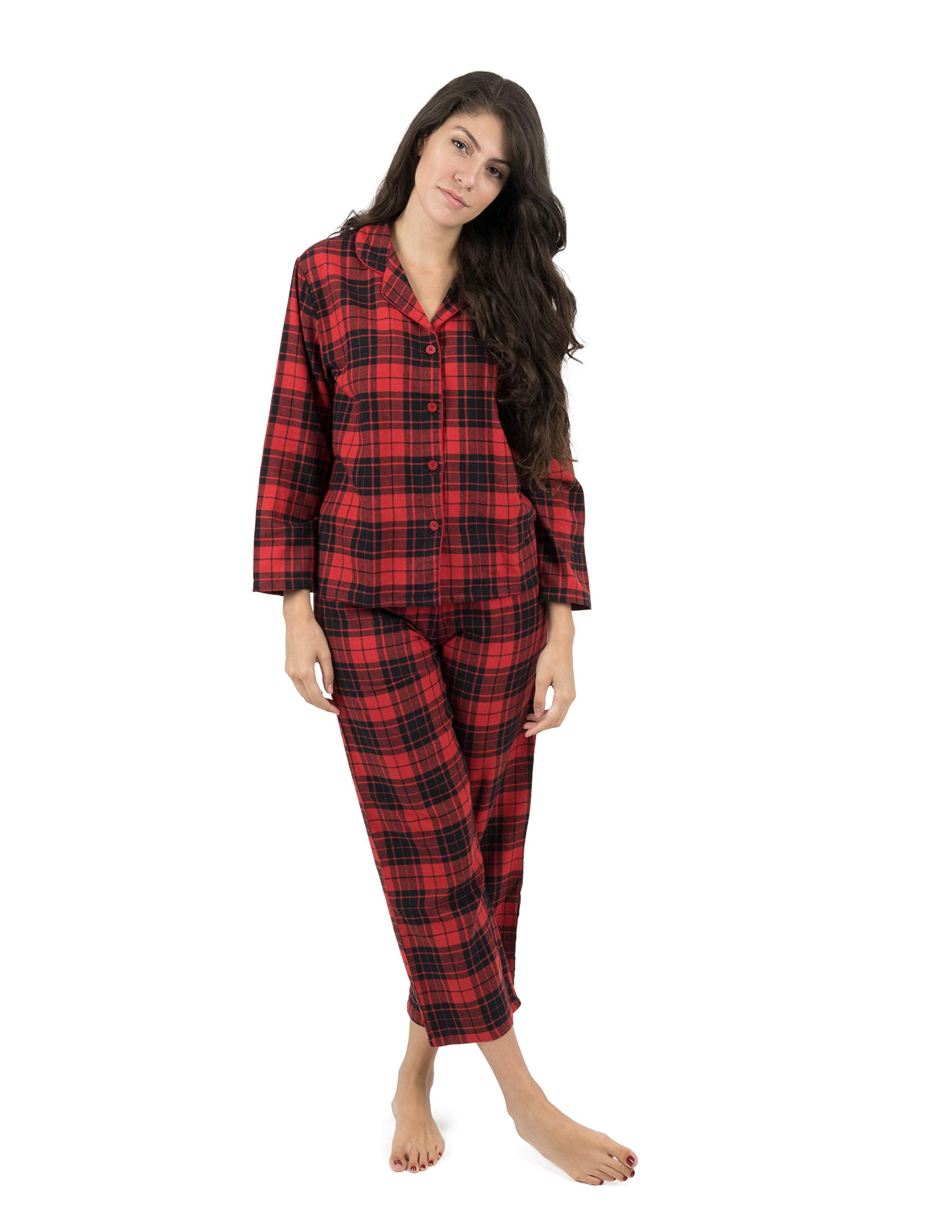 Leveret Leveret Womens Flannel pajamas 2 Piece Christmas Pajama Set