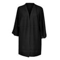 thumbnail image 5 of IROINNID Women's Mid-Length Cardigan Coat Solid Color Long Sleeve Autumn And Winter Sweater Coat Cardigan Pocket Clothing Loose Tops, Black, 5 of 6