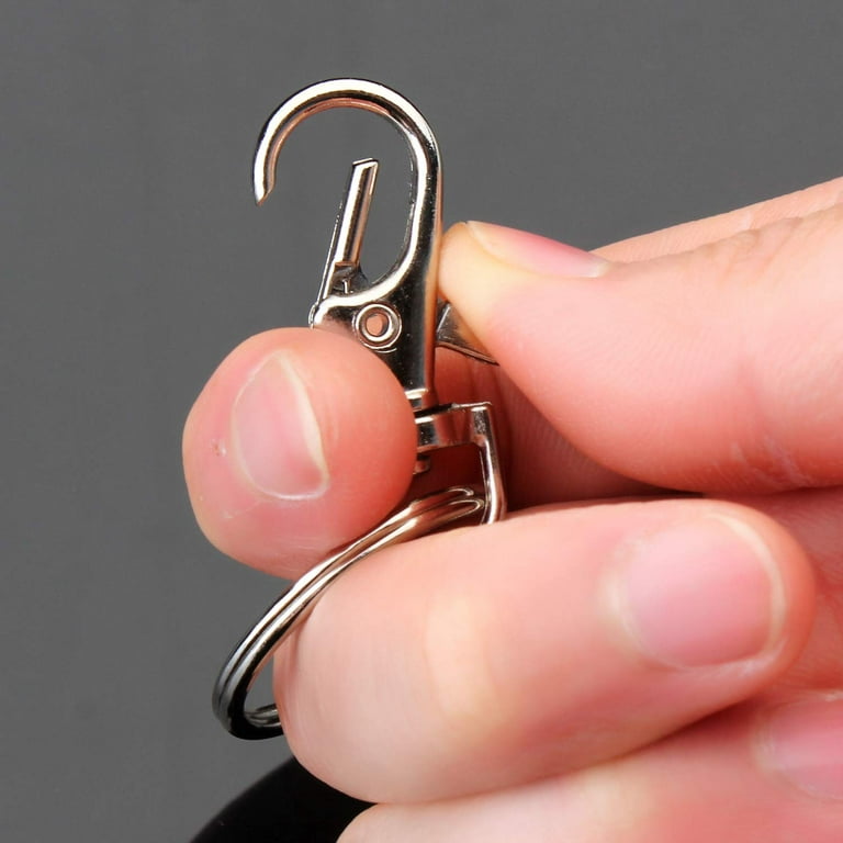 Goyunwell Swivel Lobster Clas Small Snap Keychain 40 Hook 40 Key Ring Silver, Women's