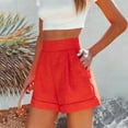 thumbnail image 5 of Buigttklop Short for Women 2024,Women Summer Cotton and Linen Pockets Wide Leg Shorts High Waisted Casual Shorts Workwear, 5 of 6
