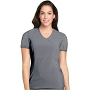 Lynx Women's Mock Wrap Fierce Tunic Solid Scrub Top