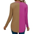thumbnail image 6 of Kagetolytai Long Sleeve Shirts for Women Womens V Neck Long Sleeve Shirts Dressy Casual Tops Trendy Loose Tunic Tops Blouse Long Sleeve Shirt Hot Pink 3X, 6 of 6