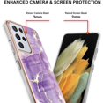 thumbnail image 4 of Compatible with Samsung Galaxy S21 Ultra 5G Case Ultra Slim Marble Luxury Glossy Rubber Durable Shockproof Protective Phone Case for Samsung Galaxy S21 Ultra 5G Marble Purple YBT, 4 of 10