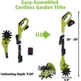 Cordless Tillers/Cultivators Electric, Lightweight & 60 min Work, 20V
