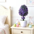 thumbnail image 4 of Artificial Bonsai Tree Small Potted Green Plant Realistic Flower Ball Desktop Ornament for Easter Spring Home Decor, 4 of 8
