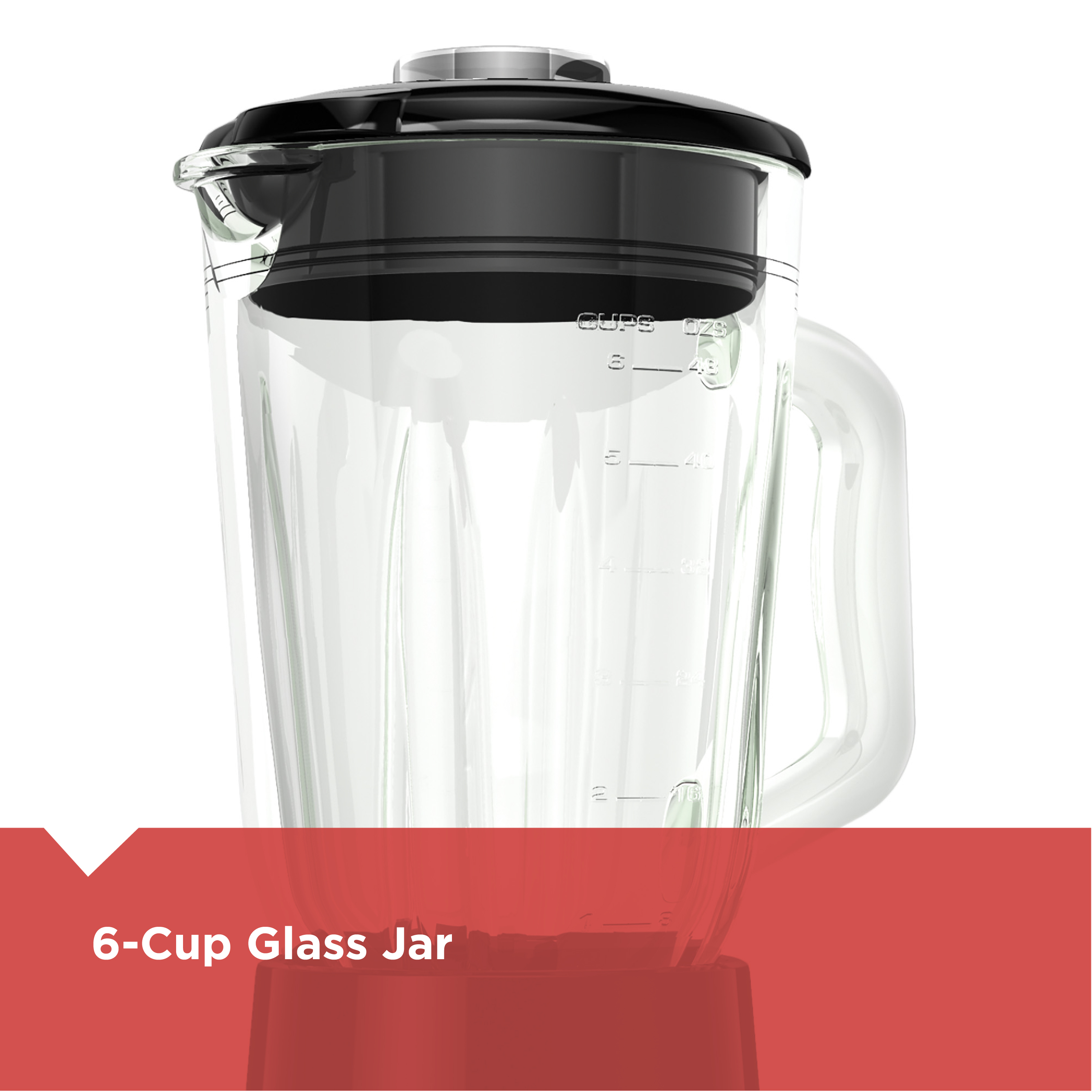 BLACK+DECKER Blender with 6-Cup Glass Jar, Red, BL1110RG - image 4 of 6