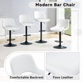 thumbnail image 5 of StnTalk Set of 2 Height Adjustable Swivel Barstools with Back, White PU Leather Counter Height Chairs, Modern Kitchen Island Chairs for Home Bar, 5 of 7