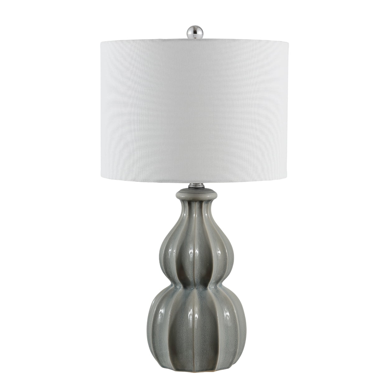 Safavieh Wade 15 in Modern Grey Table Lamps with White Transitional Shades