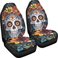 thumbnail image 3 of XYZCANDO Sugar Skull Auto Seat Covers Polyester Comfortable Car Seat Covers Interior car Front Seats, Non-Slip Lightweight SUV Truck, 3 of 10