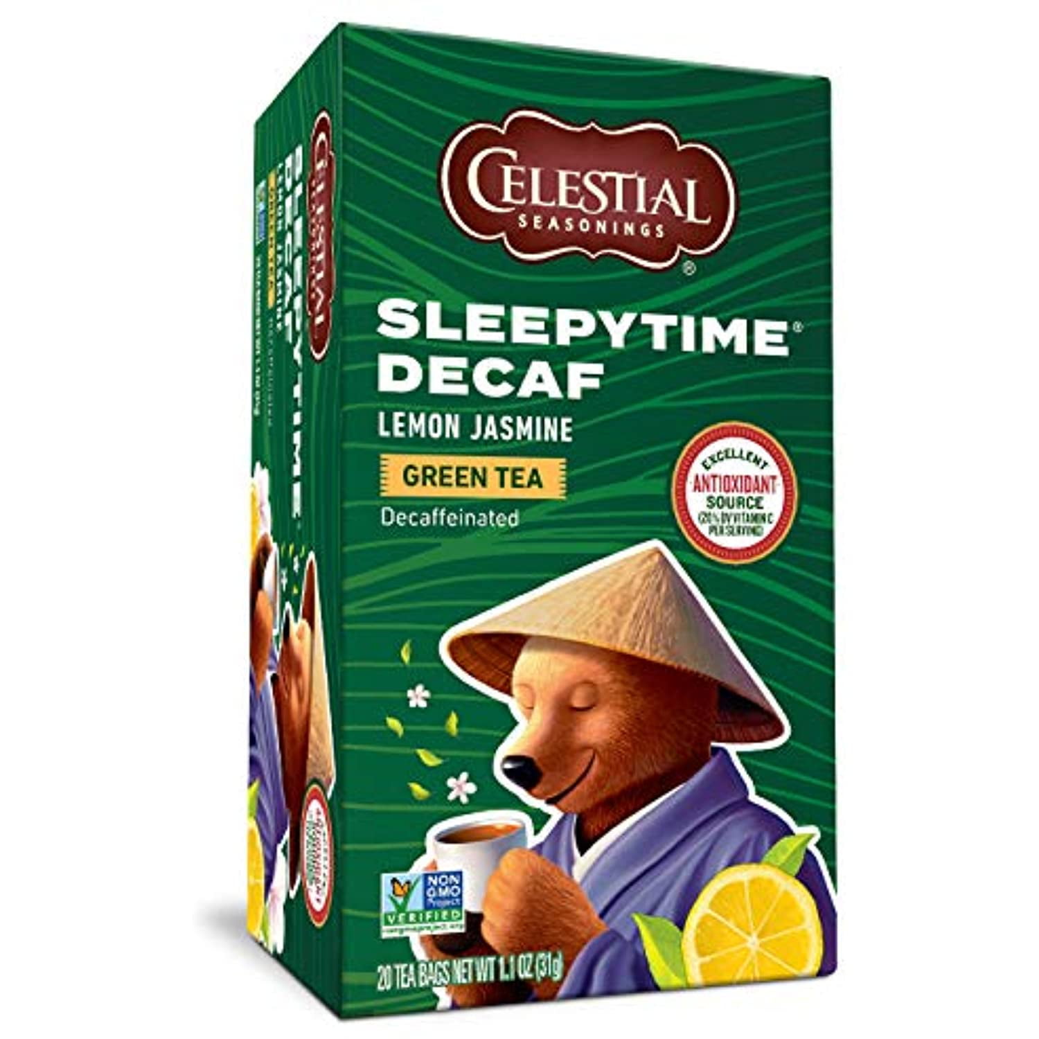 Celestial Seasonings Green Tea, Sleepytime Decaf Lemon Jasmine