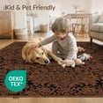 thumbnail image 4 of ODIKA 8'x10' Burnt Orange And Black Vintage Damask Washable Area Rug Distressed Antique Curling Petal Motif Framed Edges for King Size Bedroom Under Bed, Master Suite, Non-Shedding, Easy Care, 4 of 7