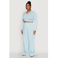 thumbnail image 4 of Women's Plus Size Daisy Mineral Wash Varsity Stripe Crop Top, 4 of 5