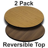 Flash Furniture 2 Pk. 42'' Round Table Top with Natural or Walnut Reversible Laminate Top