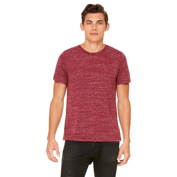 Bella + Canvas Unisex Poly-Cotton Short-Sleeve T-Shirt, Medium, MAROON MARBLE