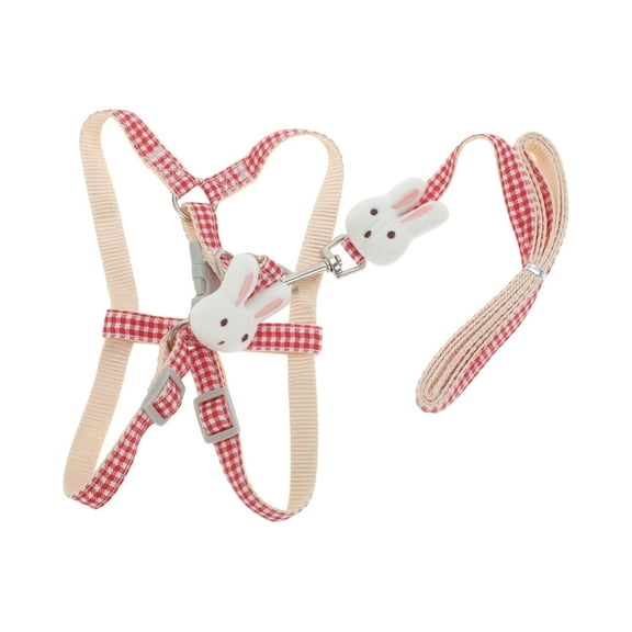 Unique Bargains Bunny Style Pet Leash Kit Durable Dog Leash Kit for Dog 47.24" Long Red