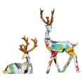 thumbnail image 1 of BKER Elegant Pair Of Festive Reindeer Sculptures For Holiday Tabletop Mantel And, 1 of 5