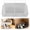 thumbnail image 3 of Wall Mounted Metal Hanging Storage Basket, Small Wire Mesh Organizer - Space Saving Container for Kitchen Bedroom and Home Organization (White), 3 of 7