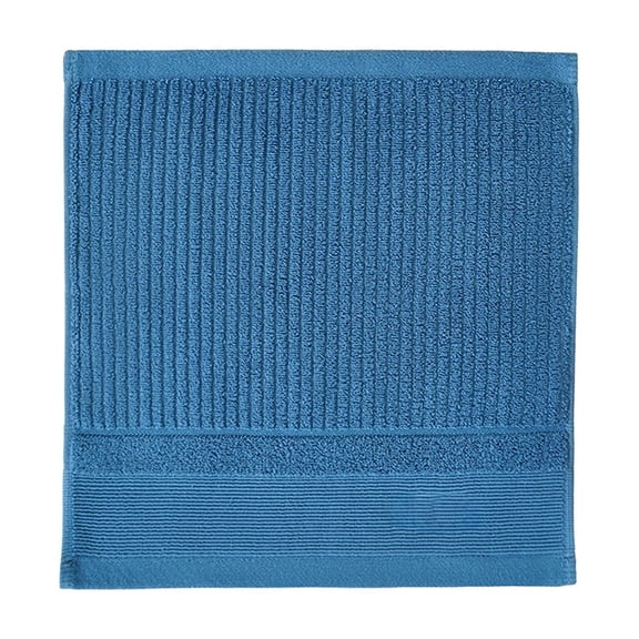 Tunhigl 13.39" × 13.39" Ribbed Cotton Washcloths, 2pc Soft Absorbent Lint-Free Towels with Hanging Loop, 4 Colors
