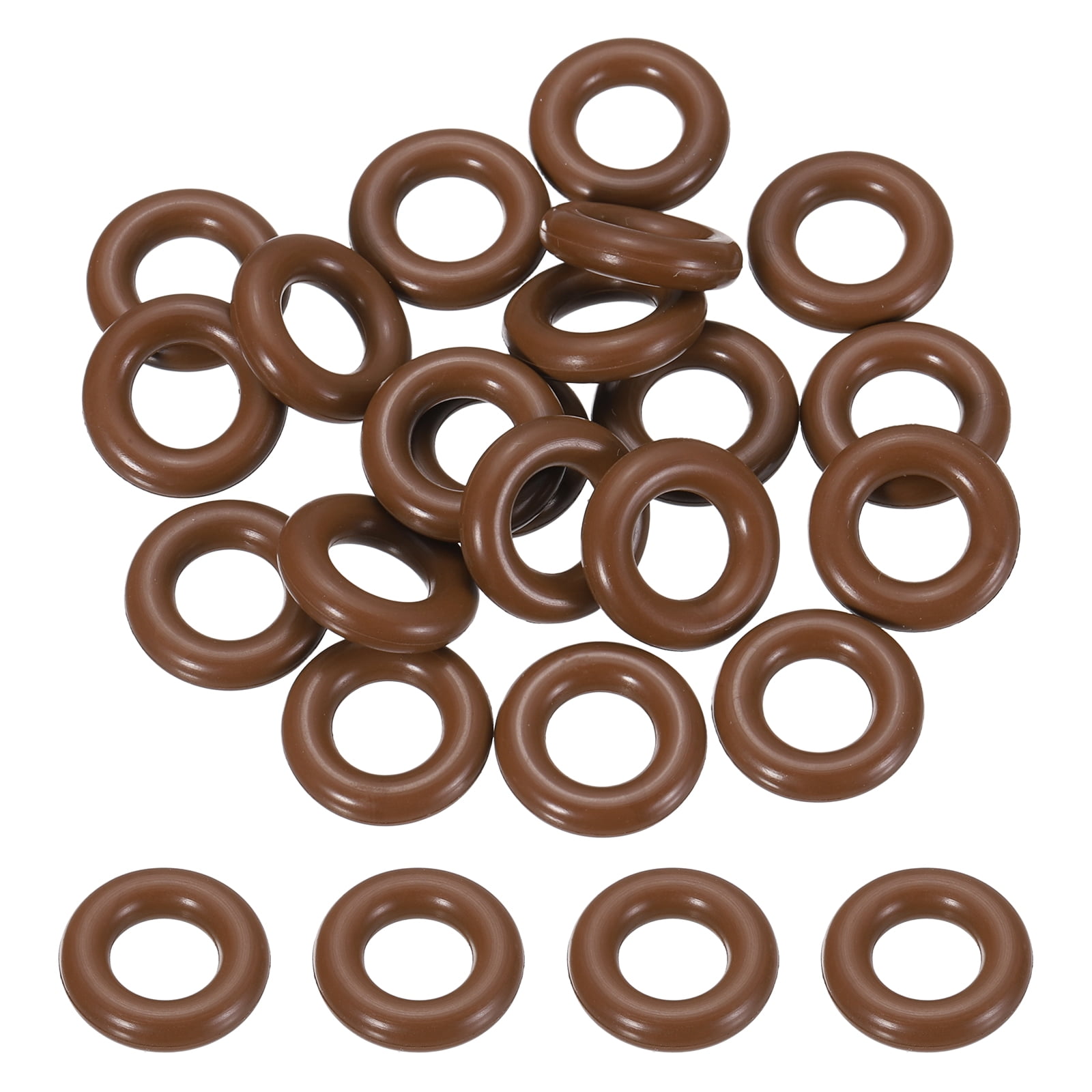 Uxcell Fluorine Rubber O-Rings 9/16 OD 5/16 ID 1/8 Width 20PCS FKM Sealing O Ring Seal Gasket for Machinery Industrial Engines Plumbing Faucet Hose Automotive Brown