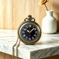 thumbnail image 5 of ZOLOHONI Quartz Pocket Watch with Chain Luminous Uncovered 46mm Bronze Men's Womens Fob & Pocket Watches, 5 of 6